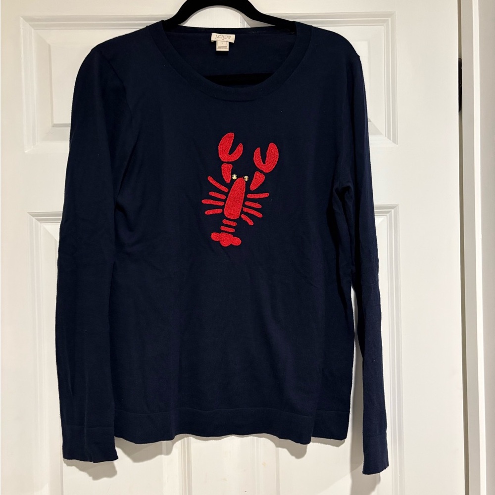 J.Crew Navy Sweater with Red Lobster